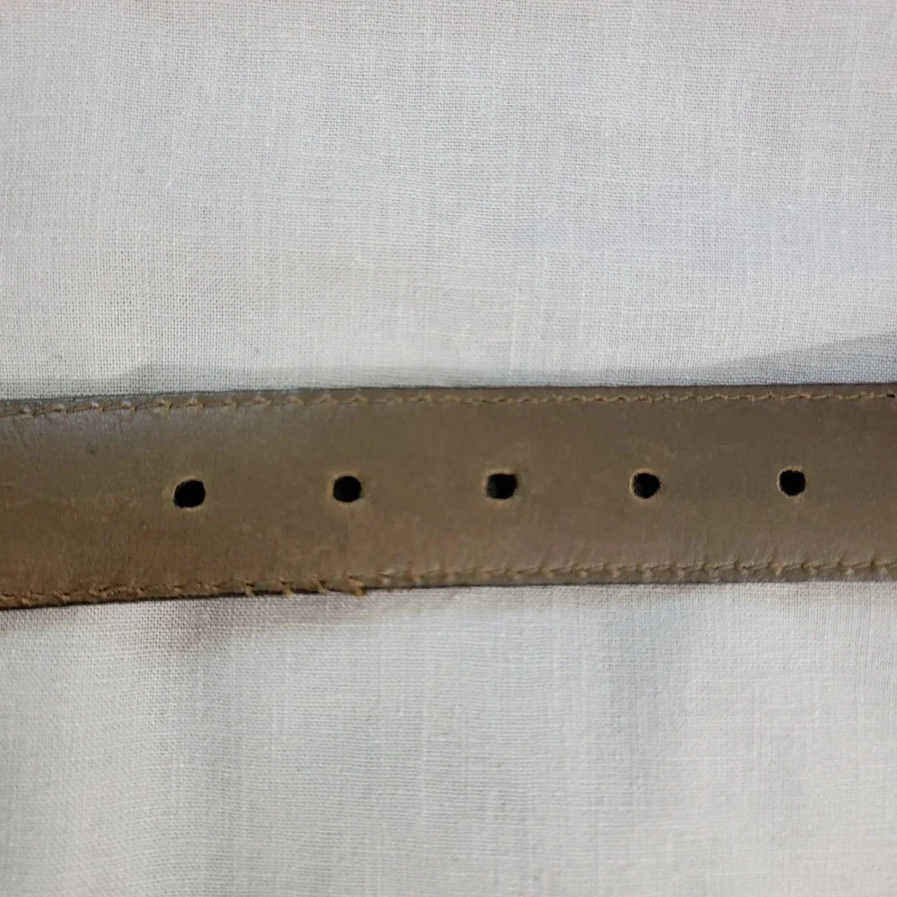 Mens Brown Genuine American‎ Bison Leather Belt Made in USA Size 28 Pebbled EUC