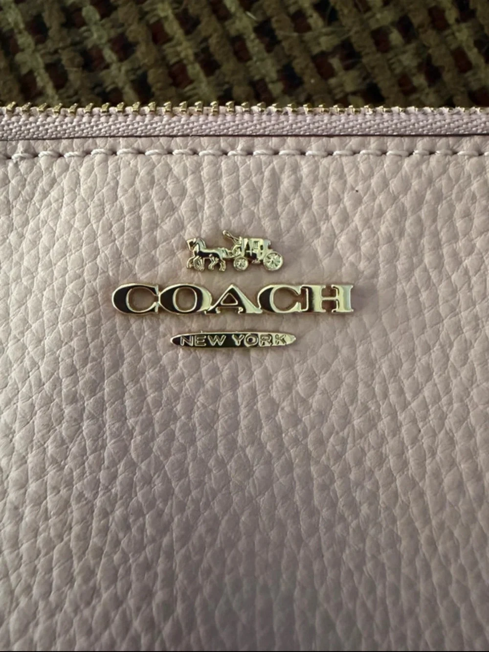 Coach compact pebbled