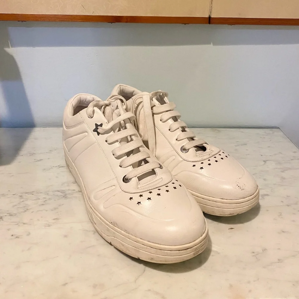 Jimmy Choo Hawaii Lace Up Sneakers Size 13 GUC