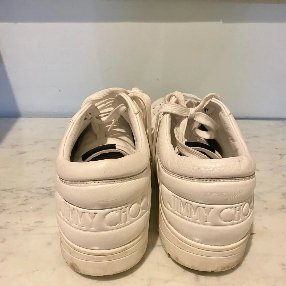 Jimmy Choo Hawaii Lace Up Sneakers Size 13 GUC