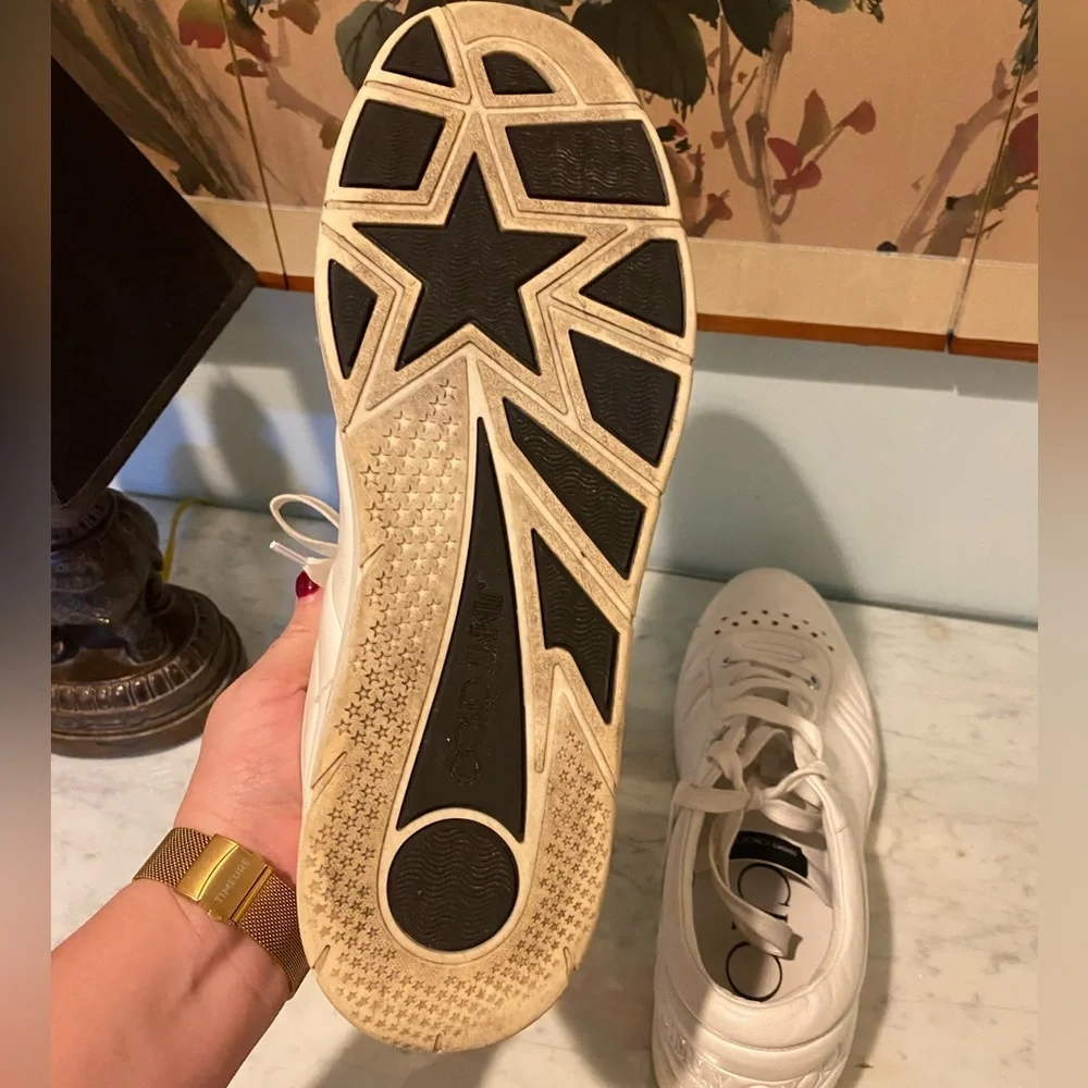 Jimmy Choo Hawaii Lace Up Sneakers Size 13 GUC