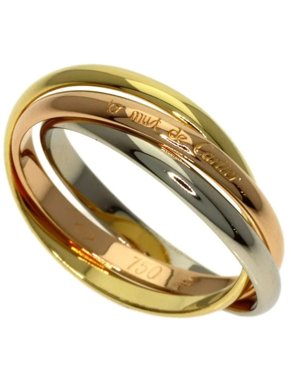 Cartier Trinity XS 49 Ring 18k Yellow Gold 18k White Pink