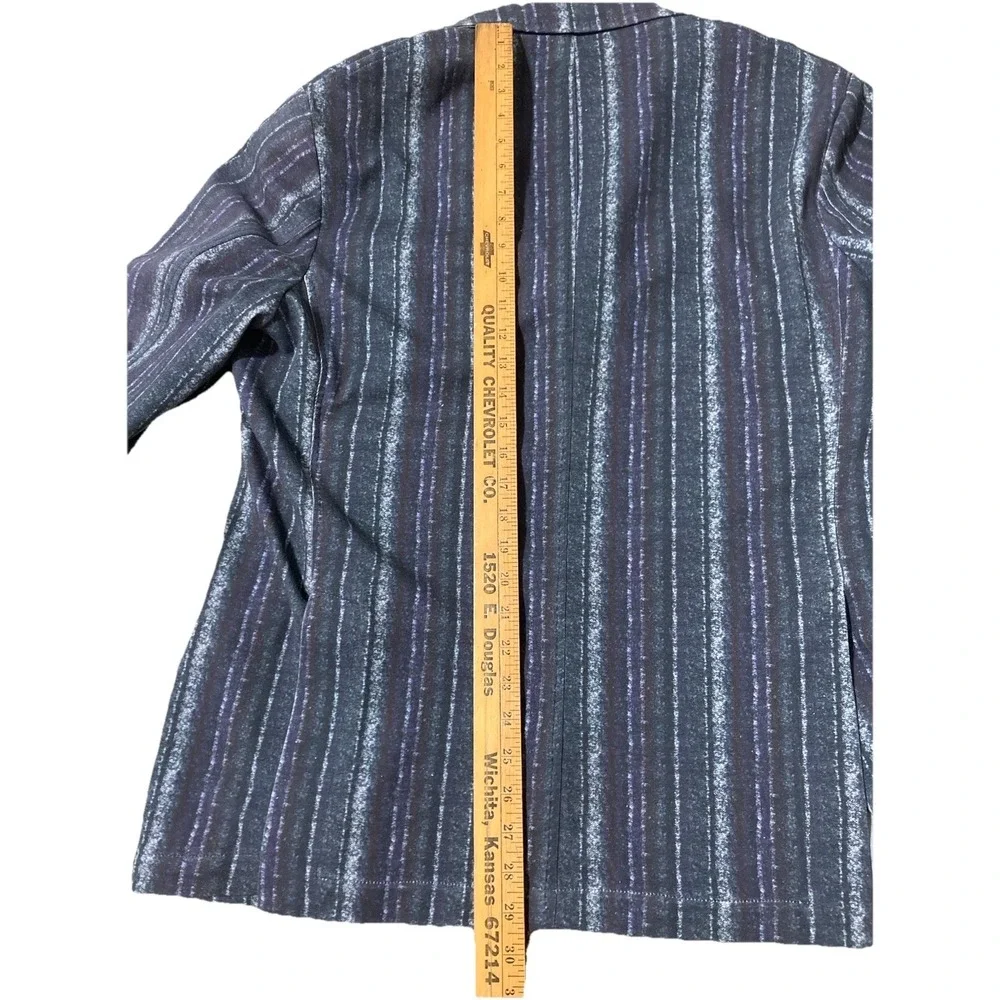 Richard‎ Choi The Light Jacket Mens Size 56 Black Purple Stripe Blazer