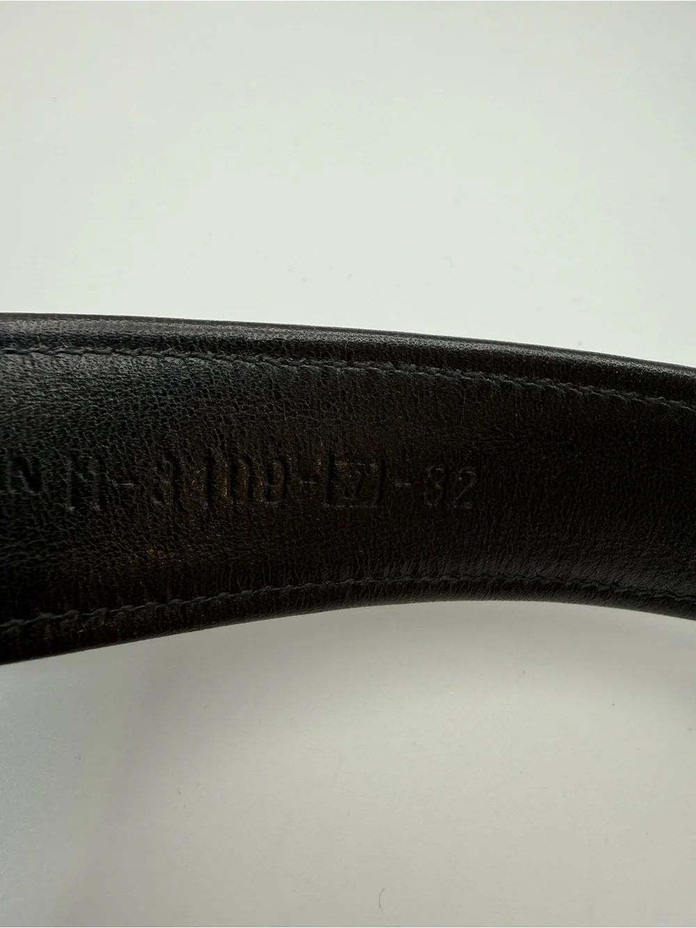 Barneys New York Black Brown Leather Belt Men’s 32 Textured Inlay Silver Buckle