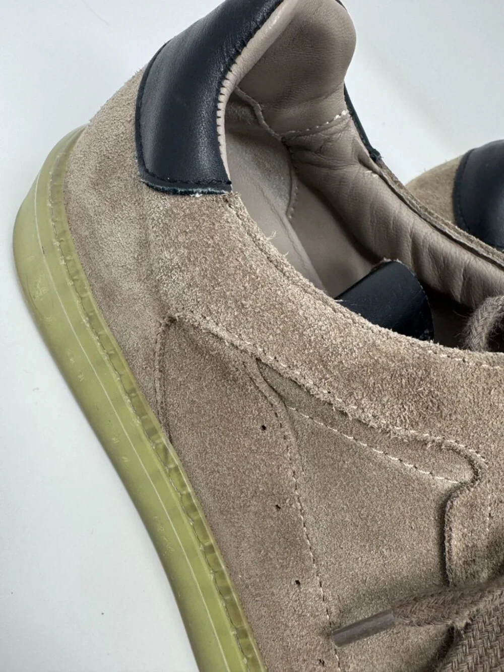 AllSaints Made in Portugal Suede Sneakers EU 40 Gray Taupe Gum Sole Casual Shoes