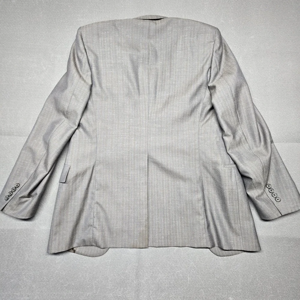 Vintage Christian Dior Blazer Mens‎ 42 Gray Pinstripe Suit Jacket Made USA 80s