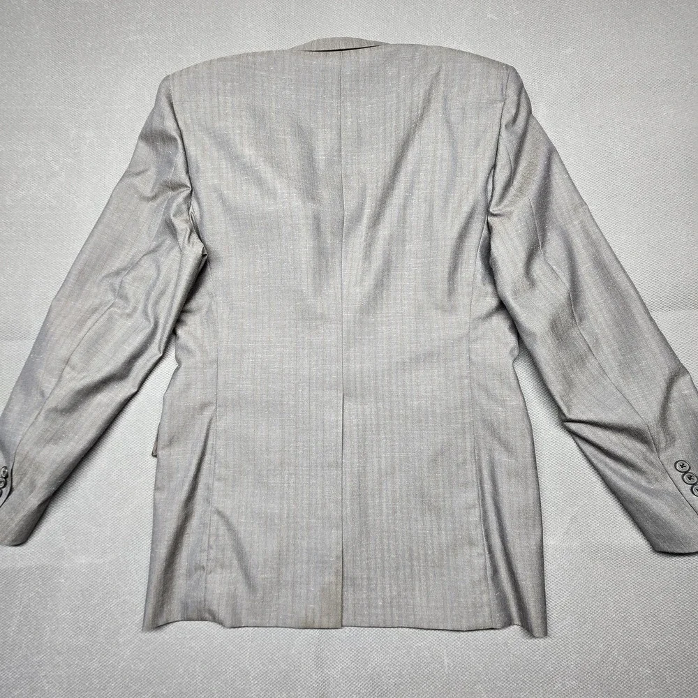 Vintage Christian Dior Blazer Mens‎ 42 Gray Pinstripe Suit Jacket Made USA 80s
