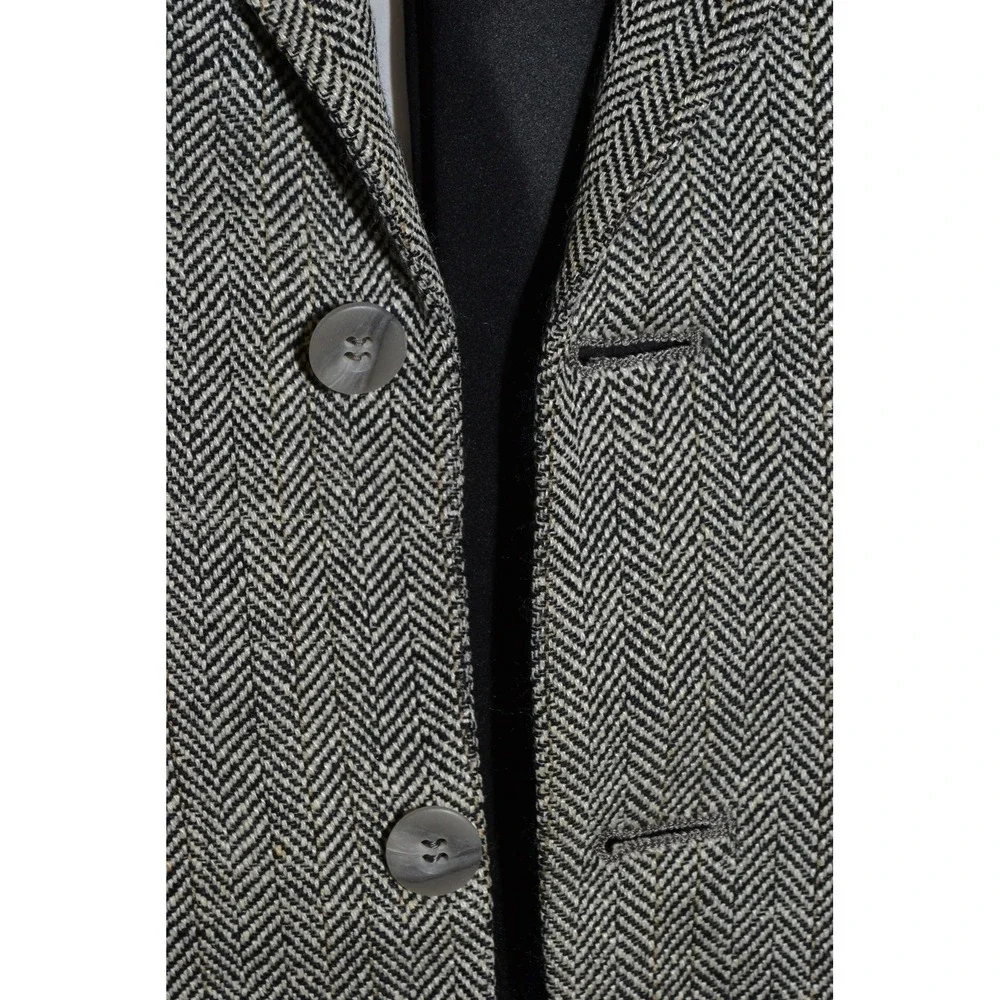 VTG Lanvin Blazer Mens 42 Gray Herringbone 2‎ Button Barneys Jacket Sport Coat