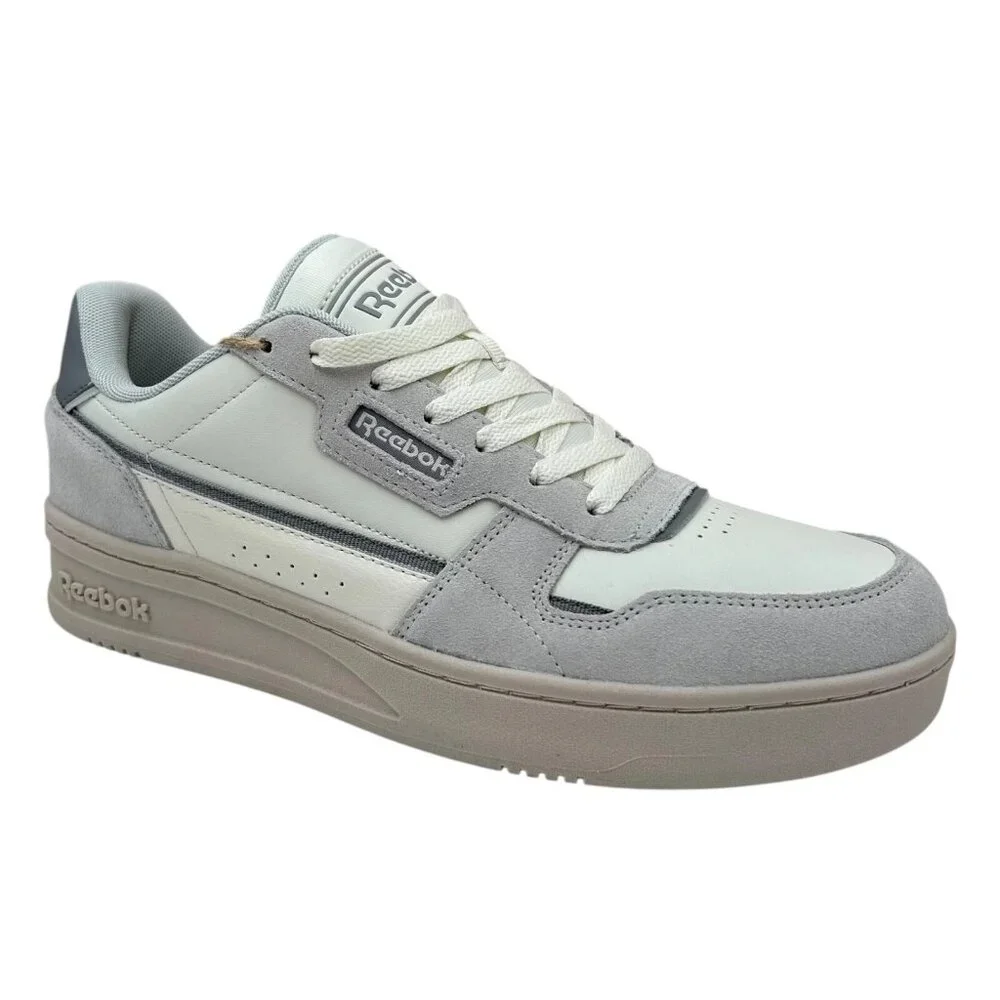 Reebok Court Chaos Mens Classic Style Sneaker Size 11.5 Cream/Gray Suede Leather