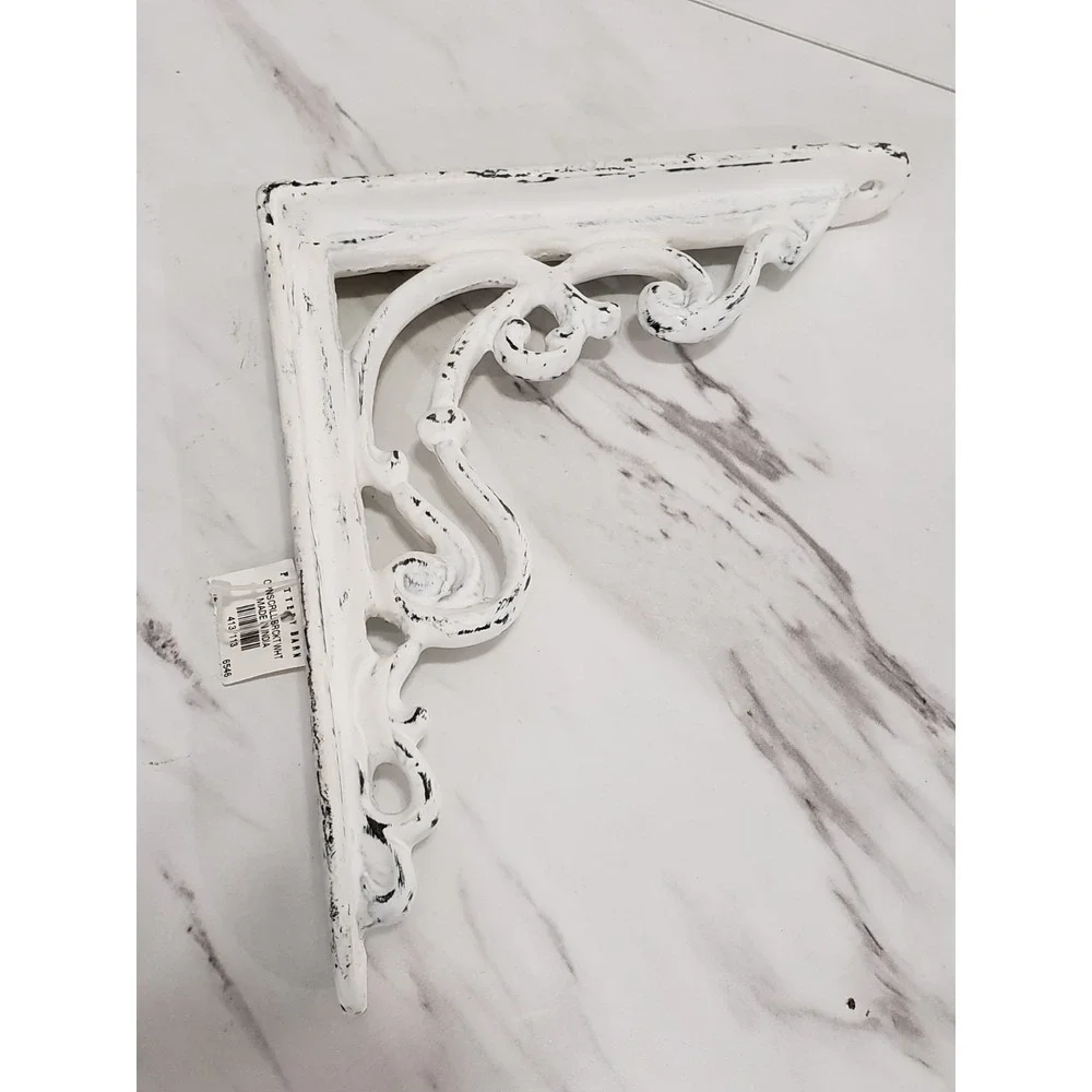4 Pottery Barn Open Scroll Wall Bracket White 8x9 LOT cottagecore victorian SET