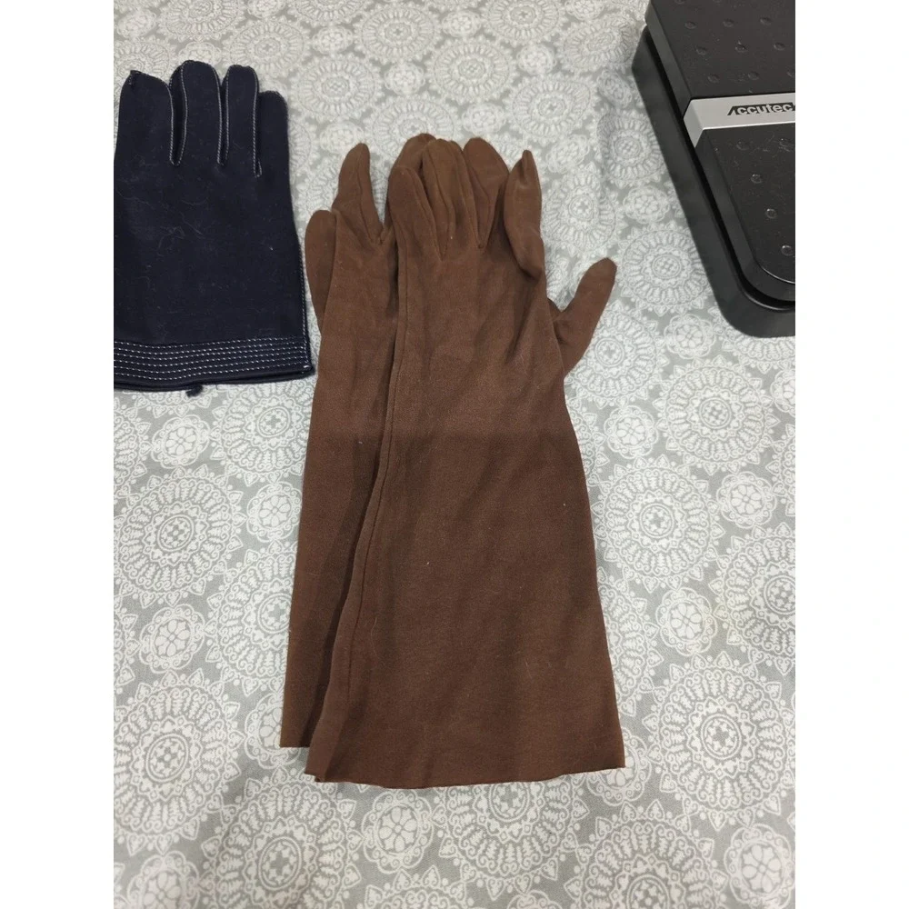 Vintage Opera Gloves Set White Black Brown Long Formal‎ Evening Party Driving