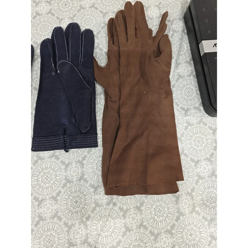 Vintage Opera Gloves Set White Black Brown Long Formal‎ Evening Party Driving