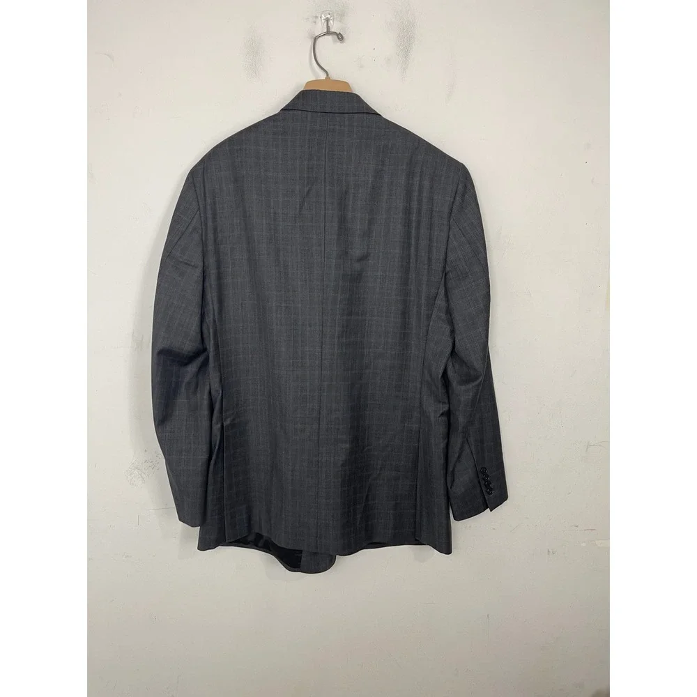 Jos. A. Bank Travelers Collection Mens Windowpane Plaid 100% Wool Suit 44L 37x31