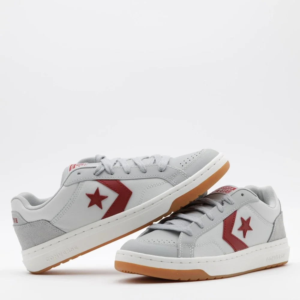 Converse Unisex Pro Blaze Classic Leather Suede Low‎ Shoes Gray/Burgundy Size 9