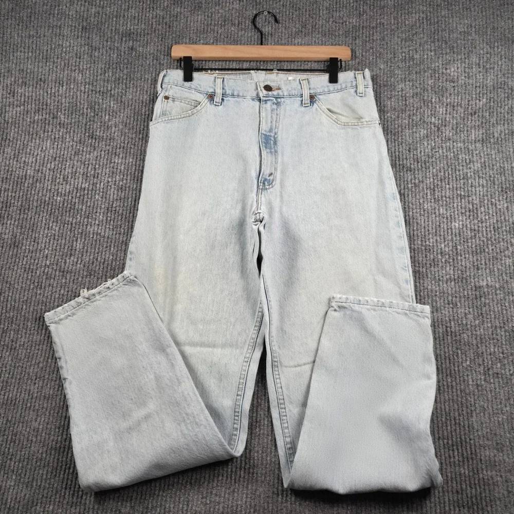 Levi's 550 Relaxed Fit Jeans Mens 34x32 Light Wash Orange Tab Vintage 90s Y2K