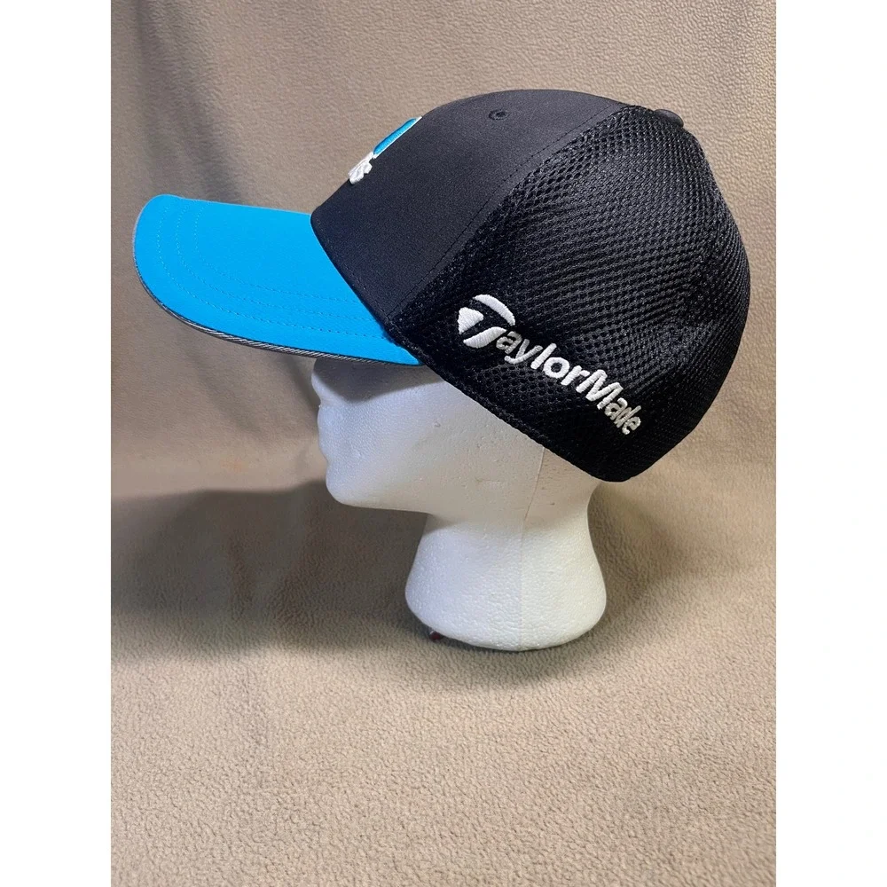 Adidas Adizero TaylorMade Golf Hat Black Blue Mesh Performance Cap Mens Stretch