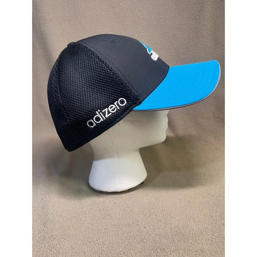 Adidas Adizero TaylorMade Golf Hat Black Blue Mesh Performance Cap Mens Stretch