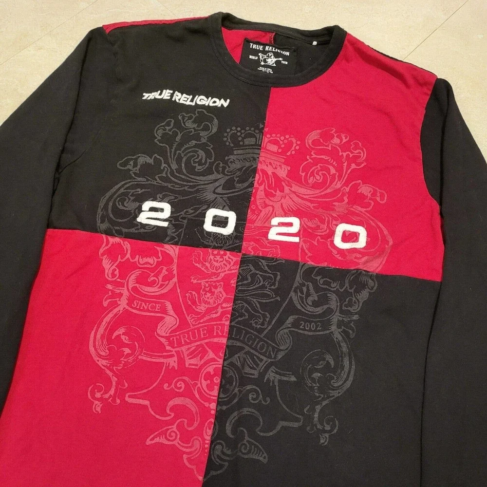 True Religion World Tour 2020 Mens XL Embroidered Heavyweight Long‎ Sleeve Shirt