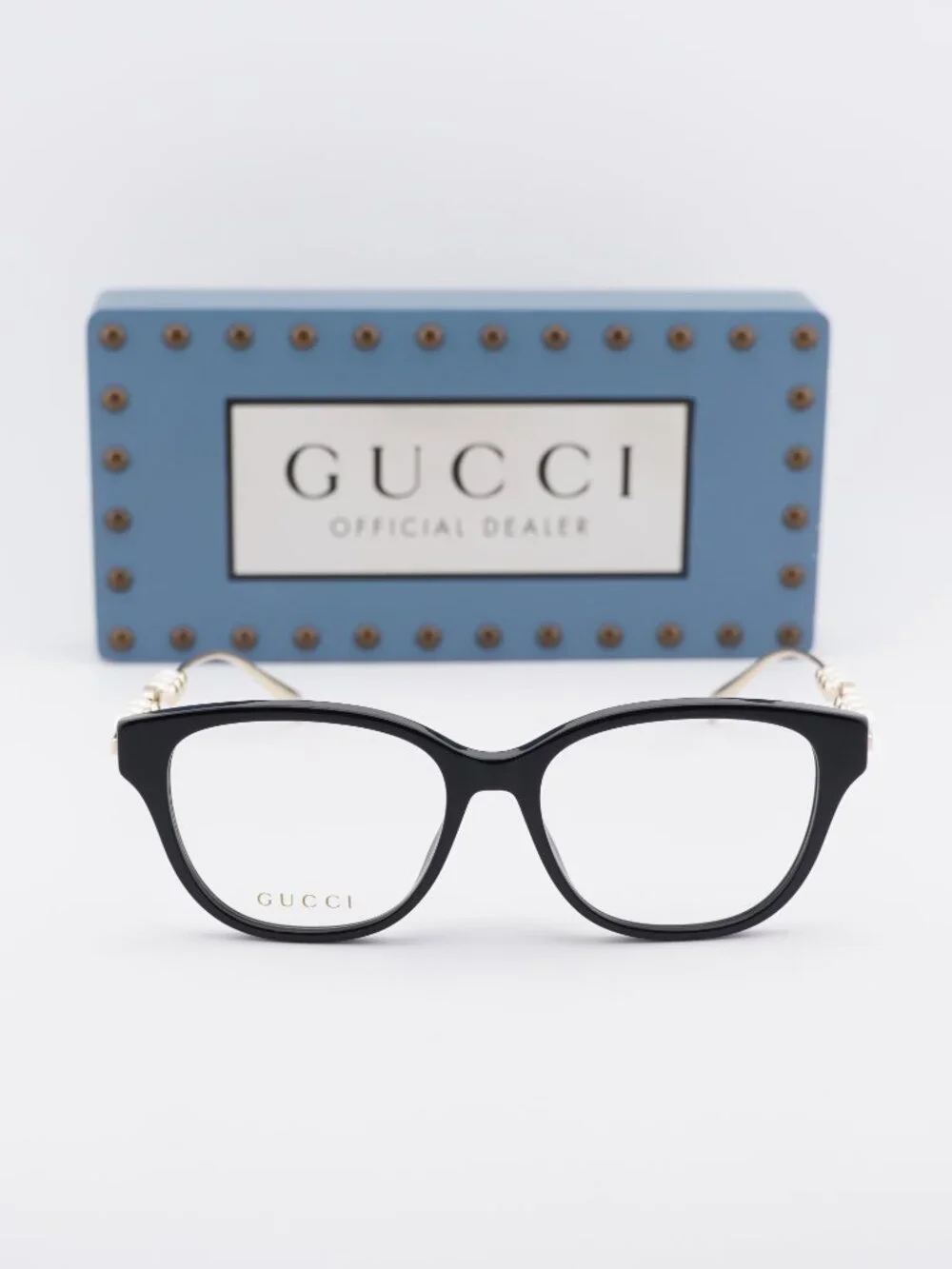 Gucci GG1972OA 001 Square Eyeglasses 54mm - Black / Gold