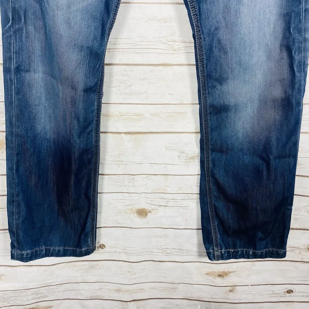 Levi's Men 514 Slim Straight Jeans Zipper Pockets Dark Wash Blue 36x32
