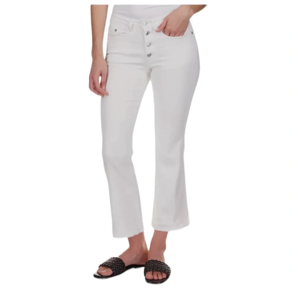 Michael Kors‎ jeans size 14 white stretch cropped frayed ankle jeans 💙💙