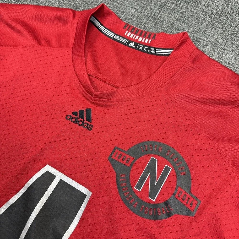 Nebraska Cornhuskers Adidas Football‎ Jersey #4 Red Mens XL 125th Season 2014
