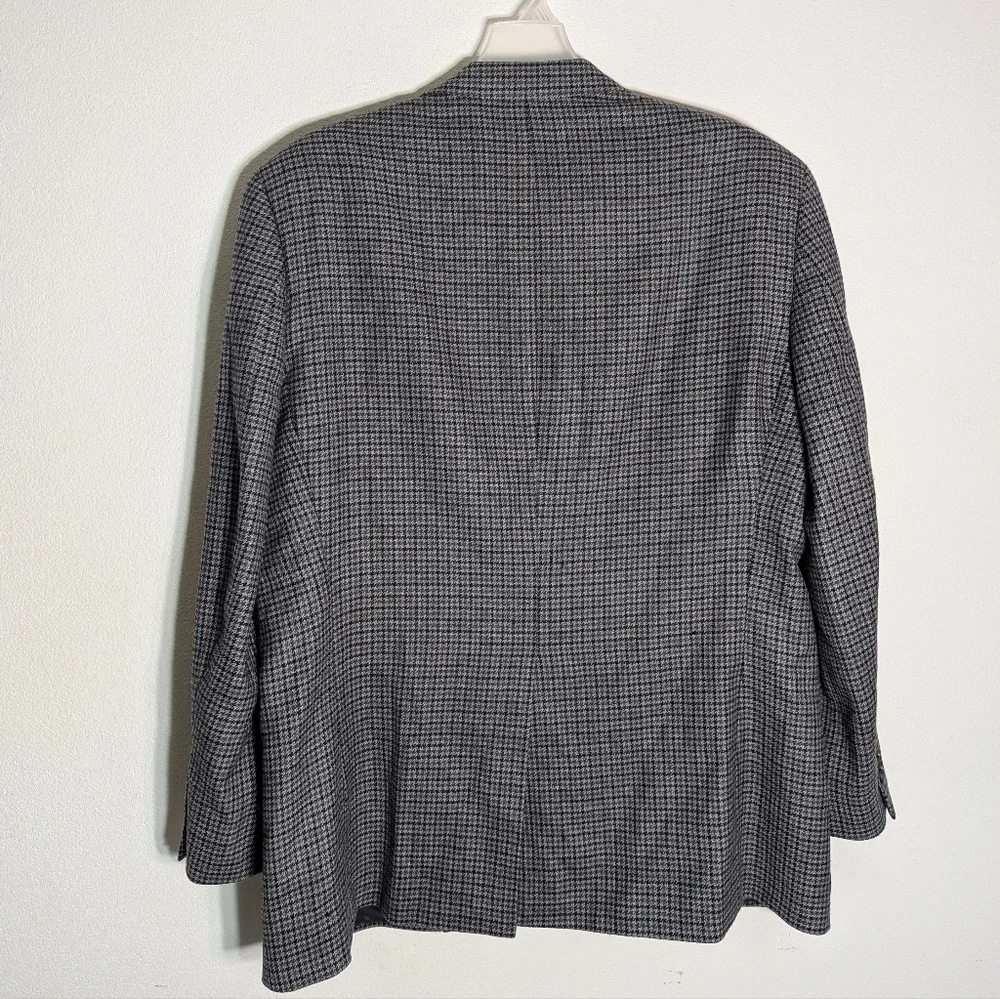 Ralph Lauren Mens Blazer Suit Jacket Wool Cashmere Houndstooth Quiet Luxury 48L‎
