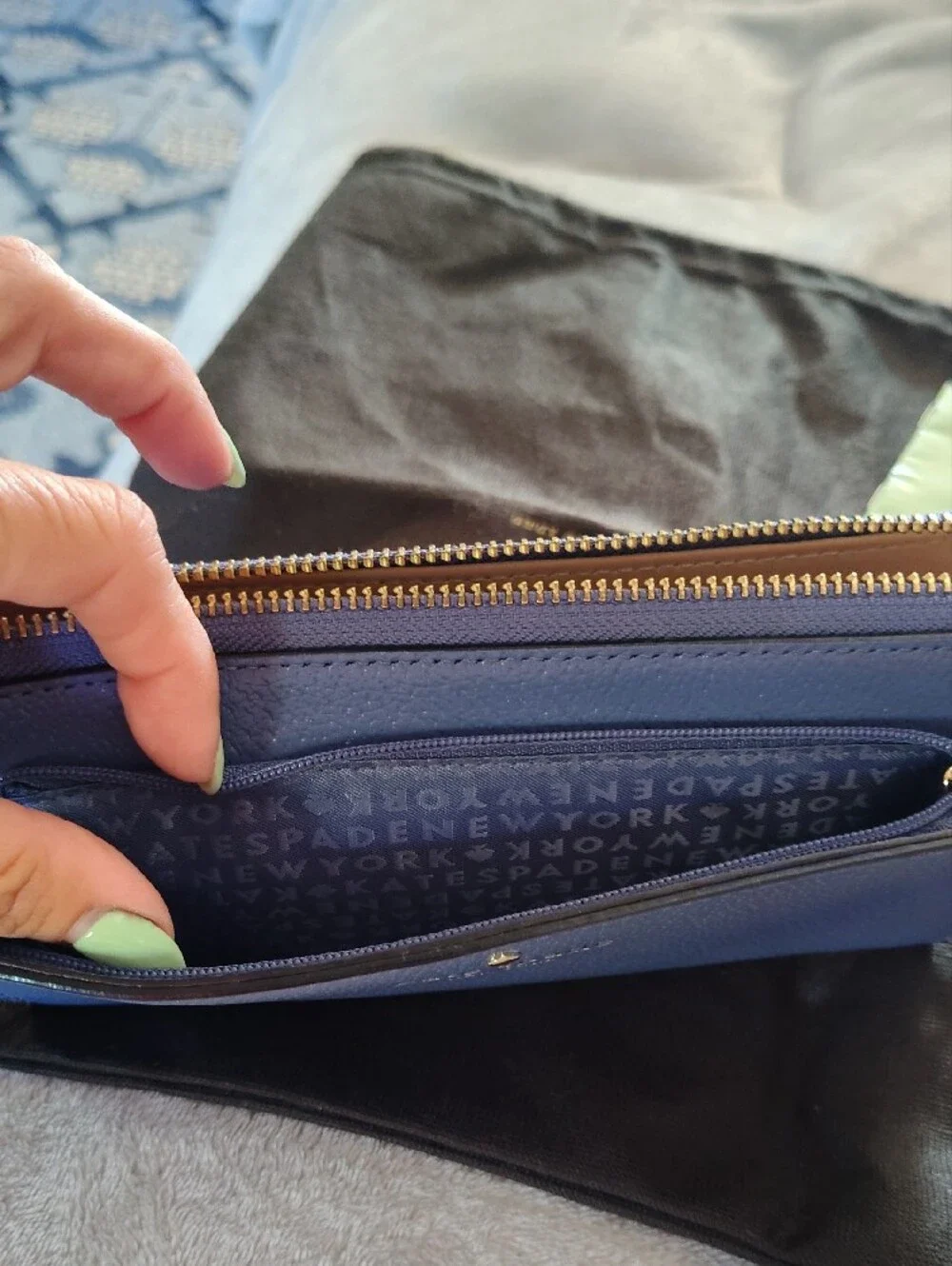 kate spade leather zip