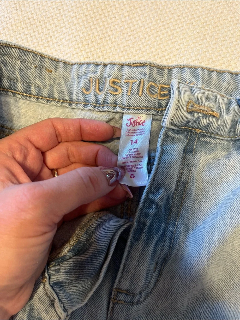 Justice light wash