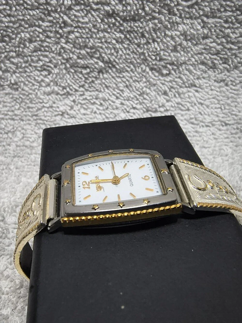 Montana Silversmiths Watch Cowgirl Up Silver Gold Texas Stars New Bat Works ECU