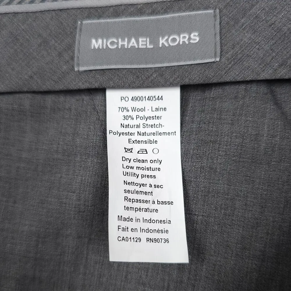 Michael Kors Mens Classic Fit 2 Piece Suit 42R 38x30 Blue Plaid Stretch Wool NWT