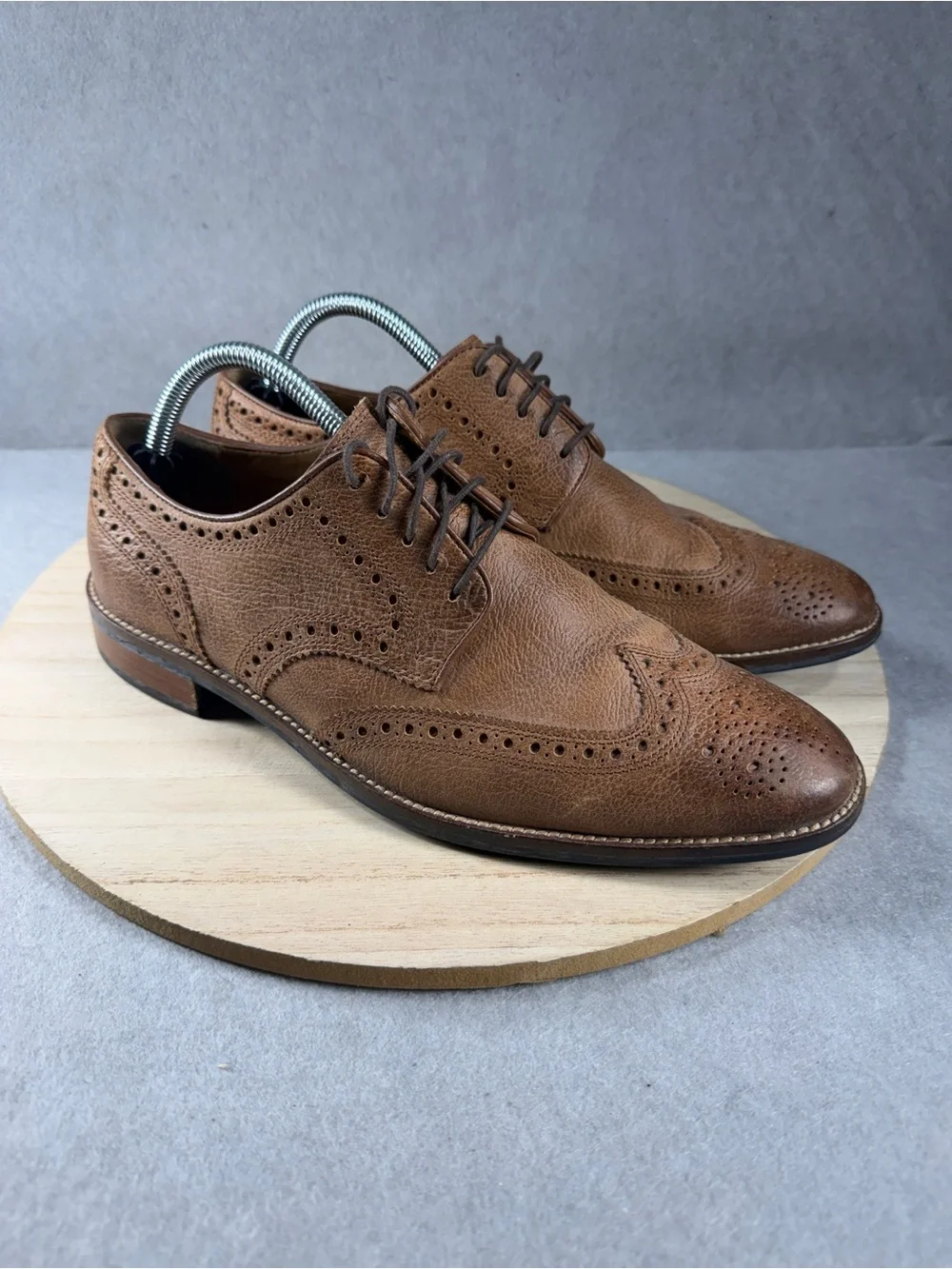 Men's Brown Leather Wingtip Oxford Dress Shoes