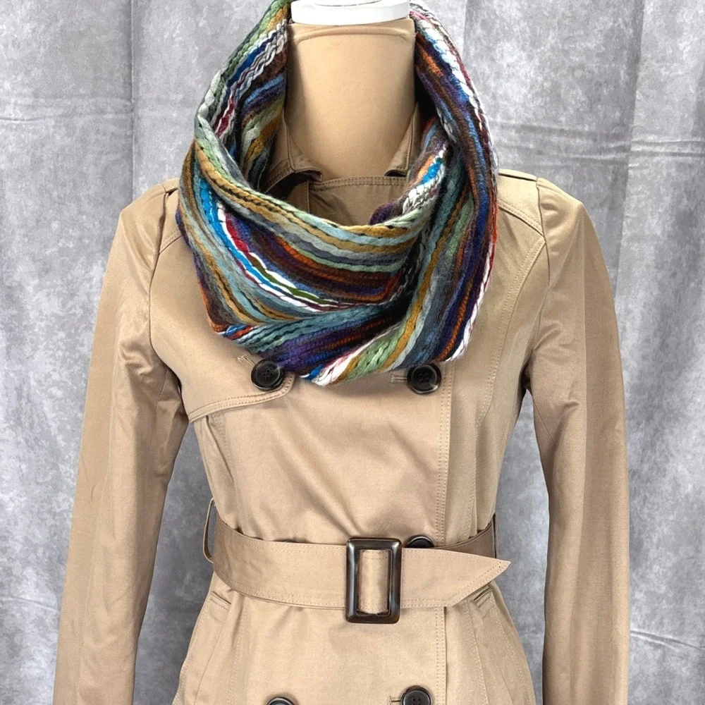 NWT Madison 88 Infinity Scarf Multicolor Striped‎ Knit Circle Loop Boho Indie