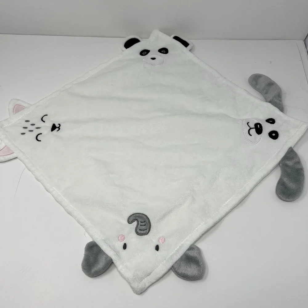 DaysU Baby Lovey Security Blanket Soft Minky Dots Embroidered Comfort Toy 15X15