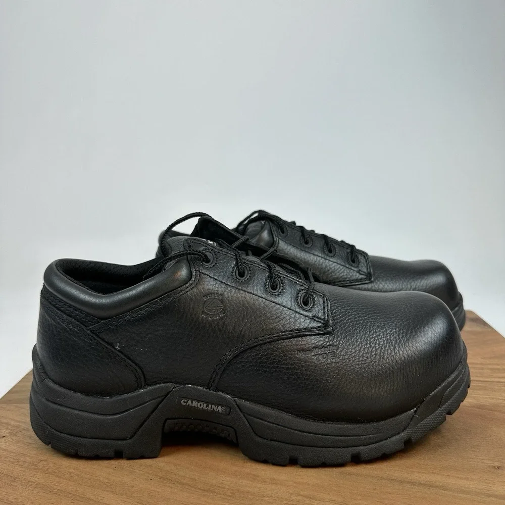 New Mens Carolina CA9538 Black‎ Leather Oxford Composite Toe Shoes Sz 8.5 2E