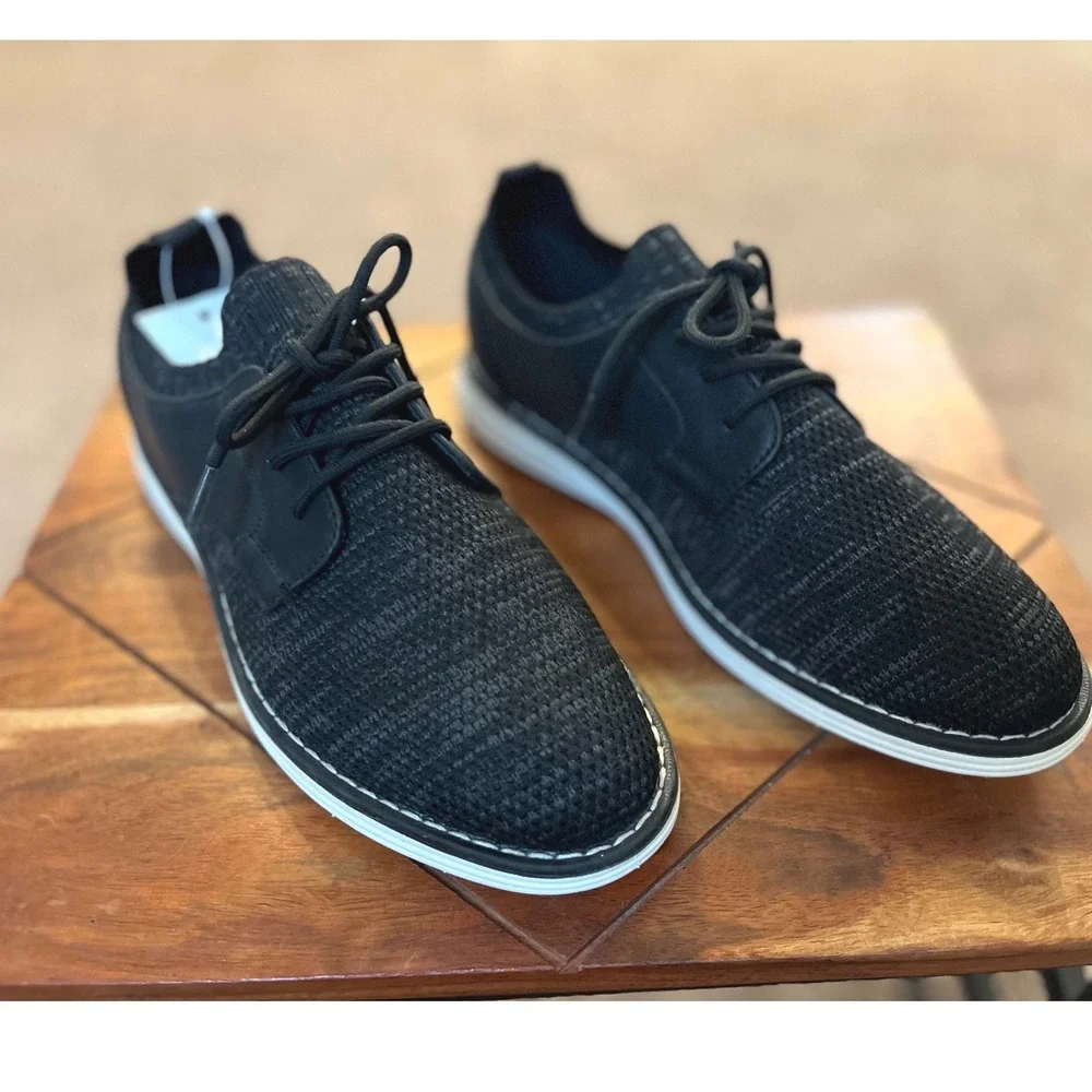 Cat & Jack Kids Black Knit Hybrid Dress Oxford Sneakers‎ Size 4  (Big boy) NEW