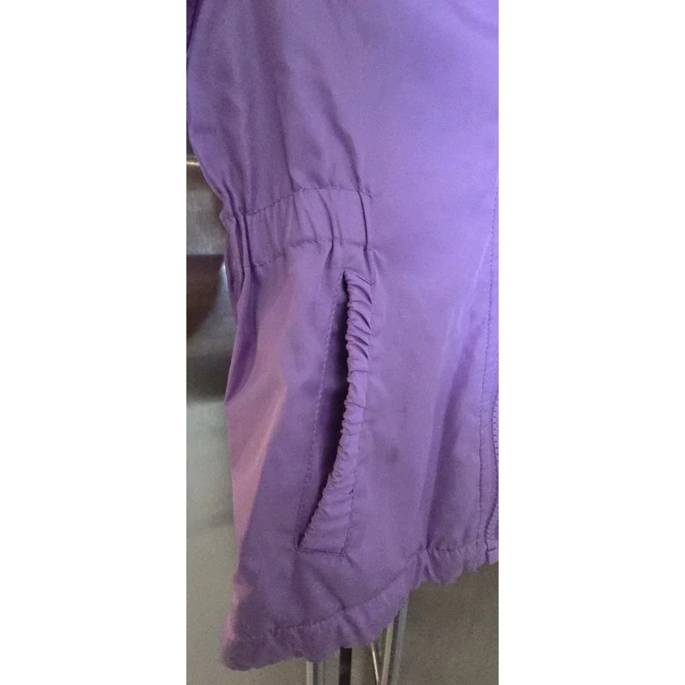 OshKosh B'gosh Girls 4T Purple Hooded Windbreaker Jacket Ruffle‎ Lightweight Zip