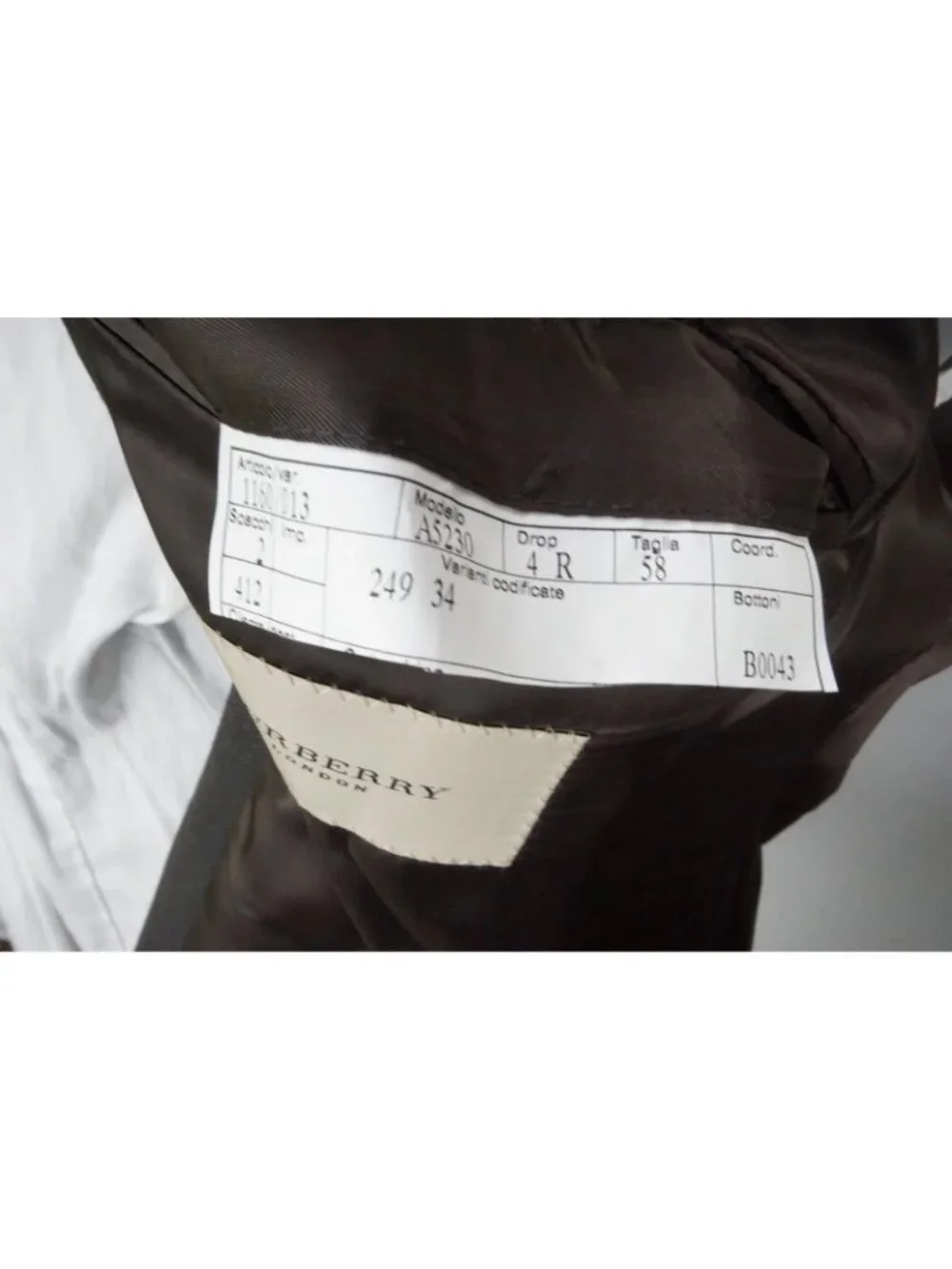 Burberry approximate measurements