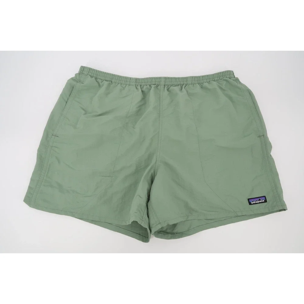 Patagonia‎ Netplus Mens XL Baggies Swim Shorts Green Solid Unlined Swim Trunks