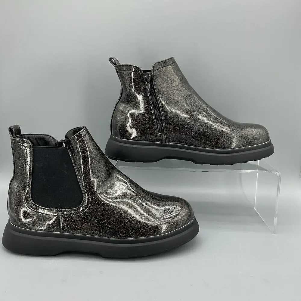 NEW Dolce Vita Girls Glitter Chelsea Boots Black Size 5