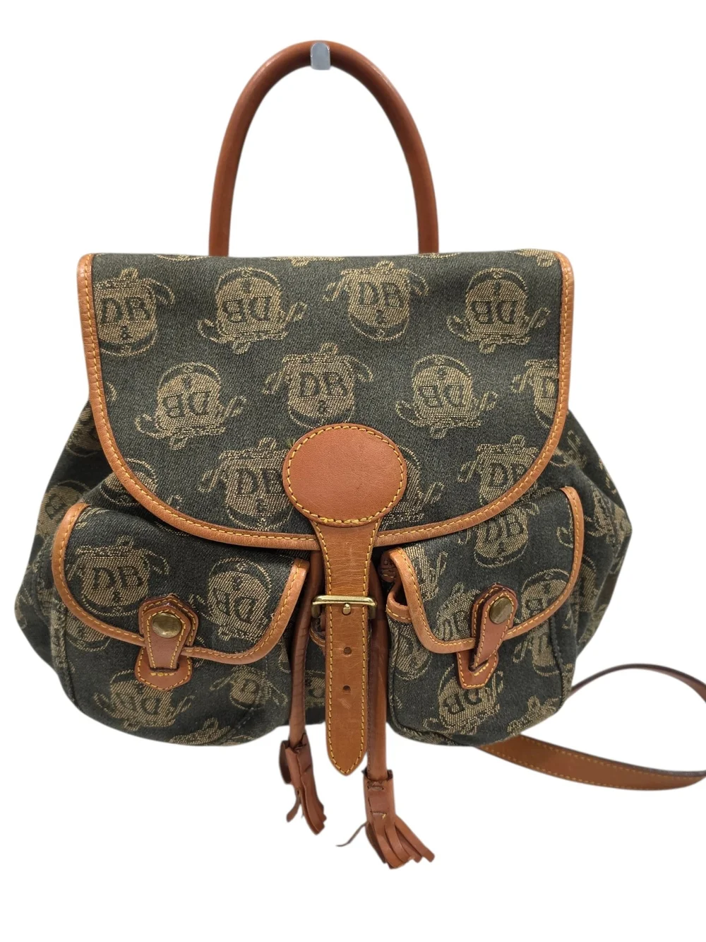 Dooney & Bourke Signature DB Logo Backpack - Brown/Gray/Tan