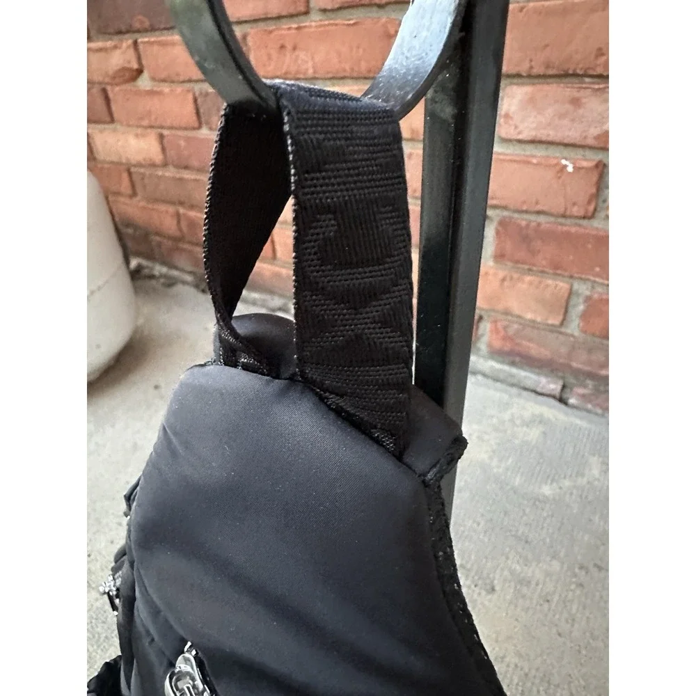 Steve Madden Aurora Quilted Sling Backpack w/ Coin Purse Black