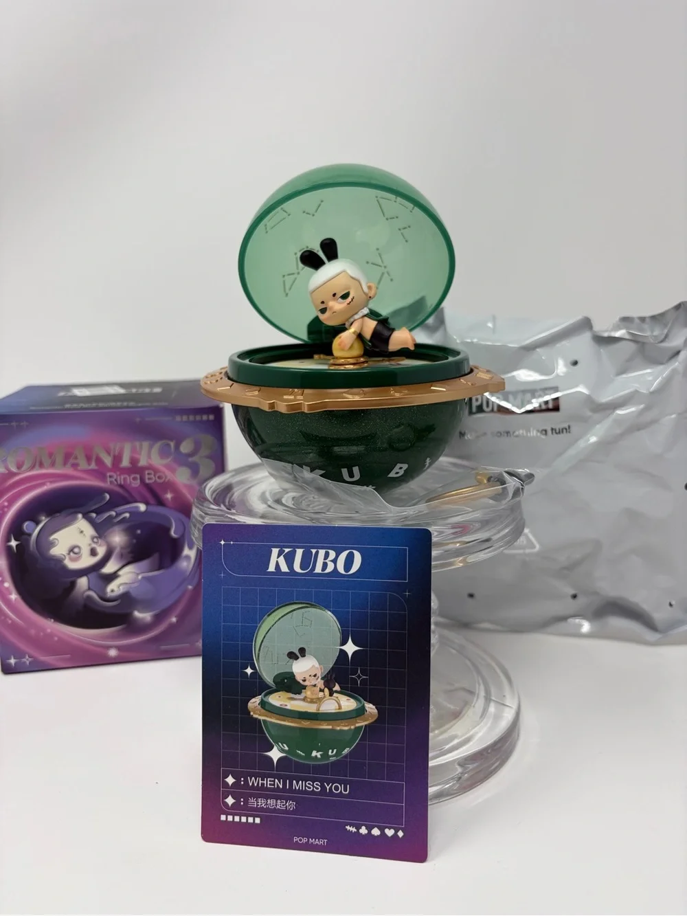 KUBO WHEN I MISS YOU Popmart ROMANTIC 3 RINGBOX Series and