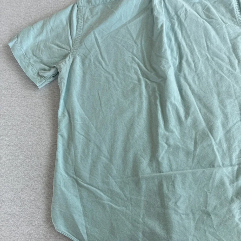 Polo Ralph Lauren Classic Fit Short Sleeve Chambray Shirt Aqua Teal Flesh Pony