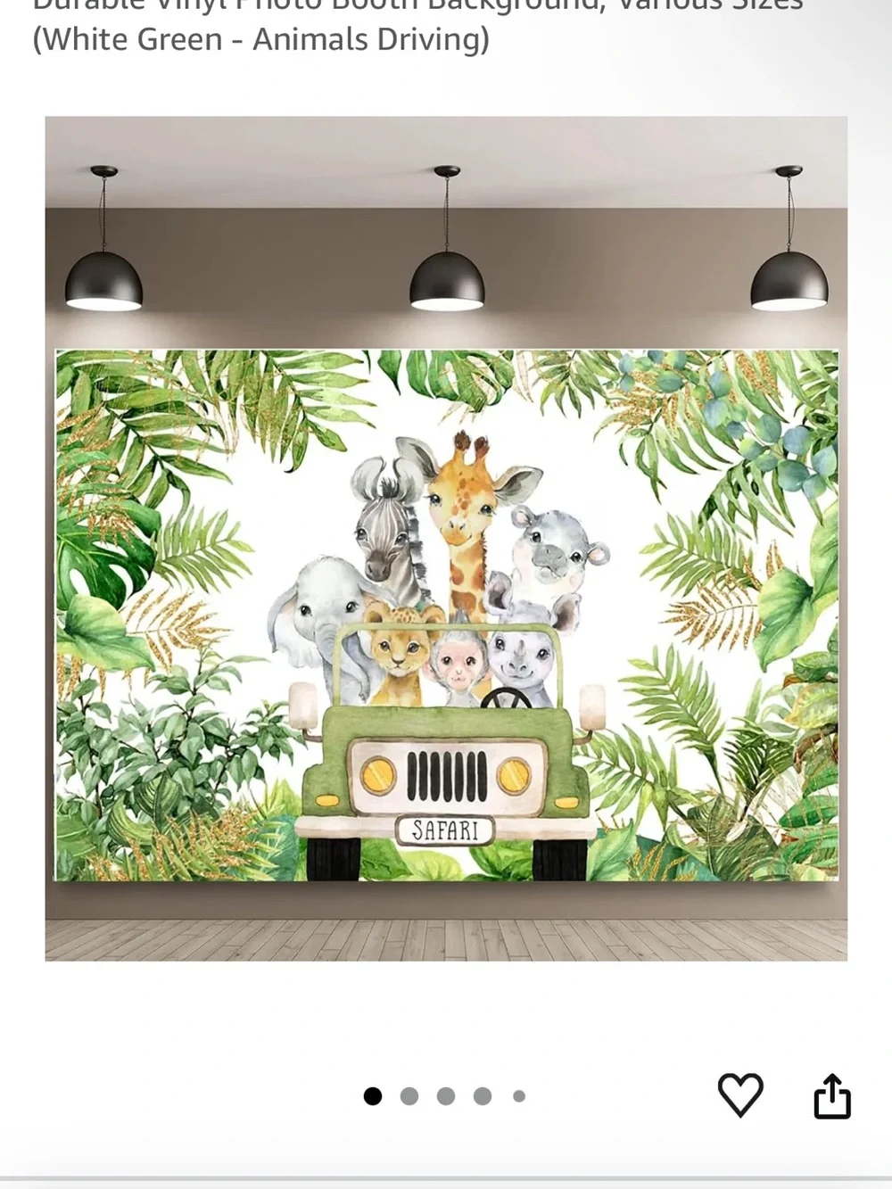 Safari Jungle Animals Wall Art - Green