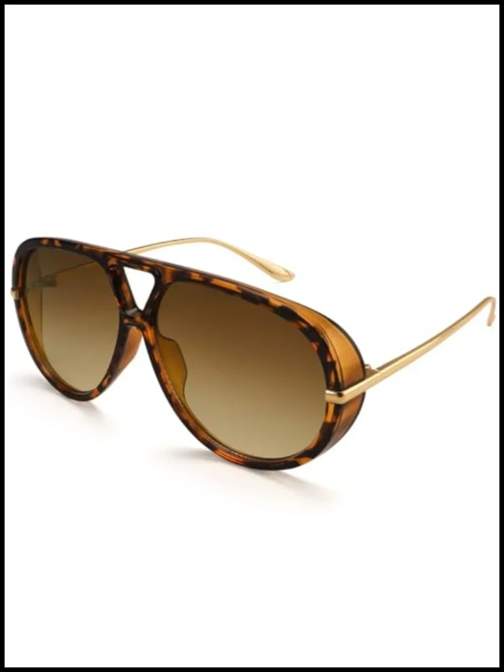 Retro Oversized Aviator Sunglasses UV400 PC Frame Metal Hinges