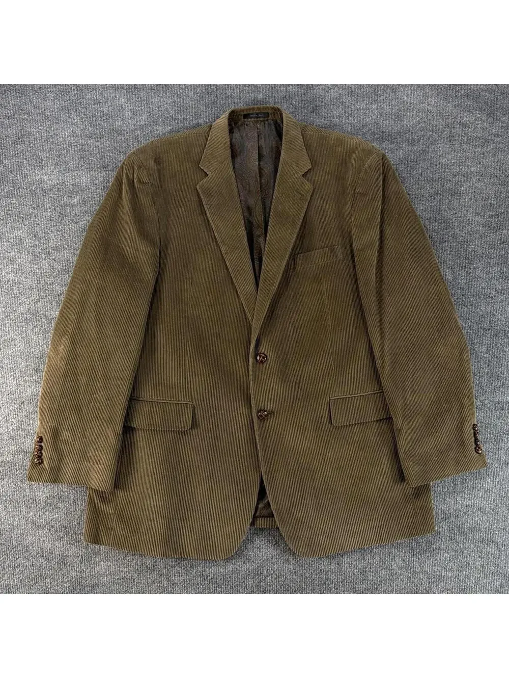 Ralph Lauren Men's‎ Brown Corduroy Blazer Jacket 48L 100% Cotton Business Causal