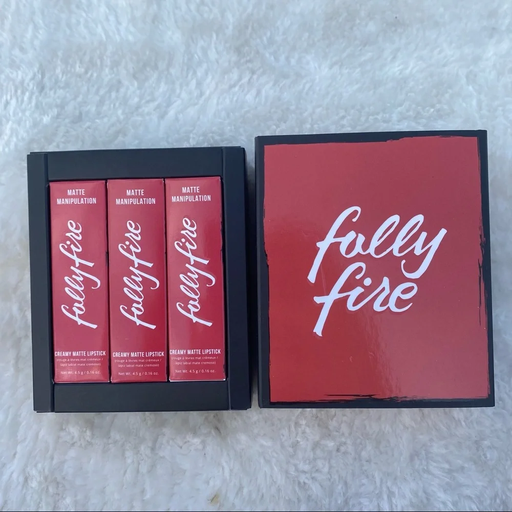 Brand new in box Folly fire expensive‎ habits creamy matte lipstick bundle