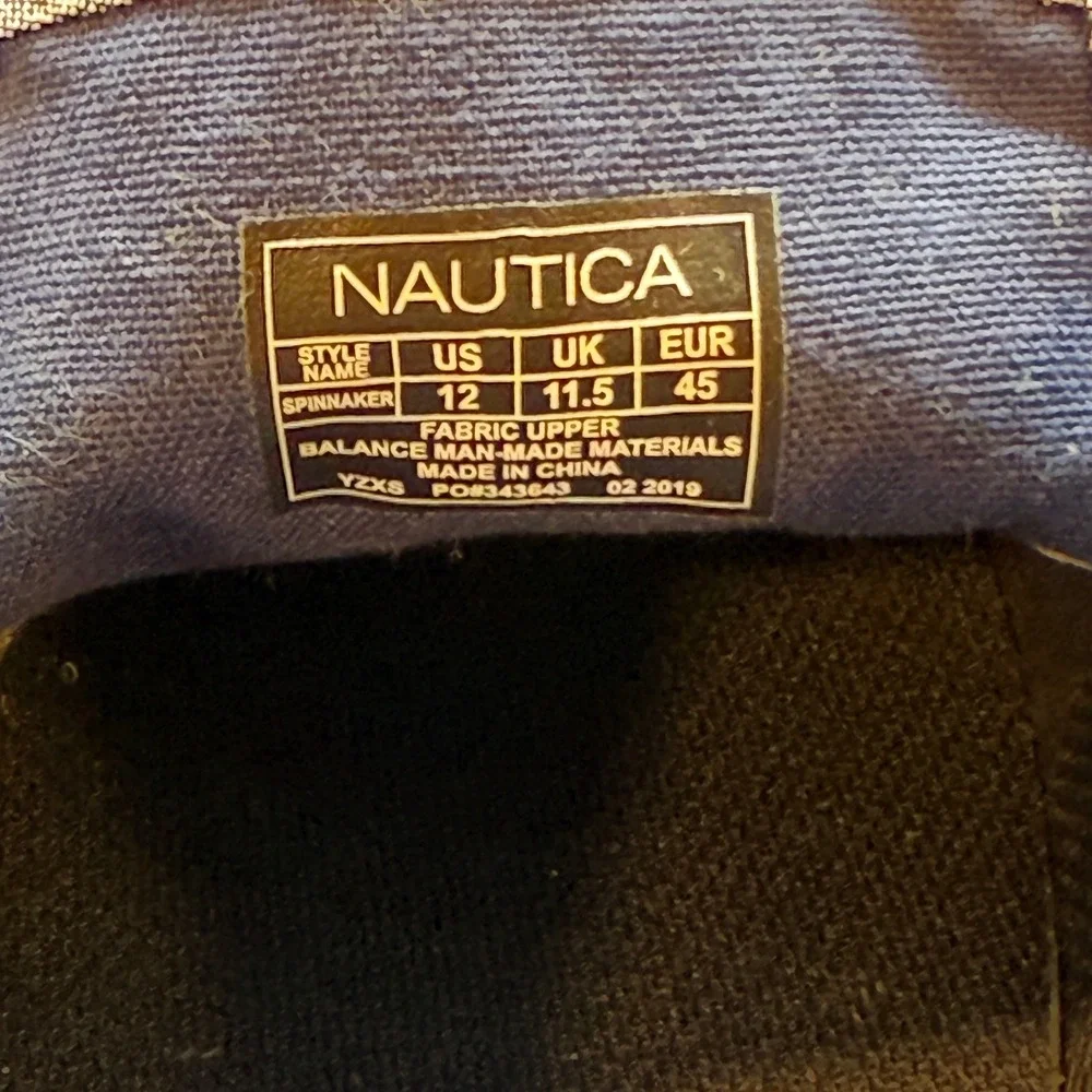 Nautica Spinnaker Mens 12 Blue Chambray Canvas Boat Shoes Casual Sneakers