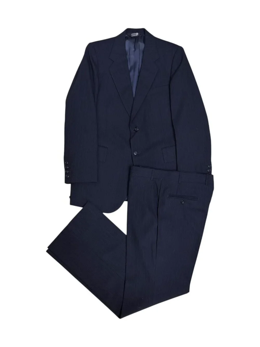 PIERRE CARDIN Vintage WOOL SUIT Blue Luxury Blazer Dress Pants Business Mens 40R